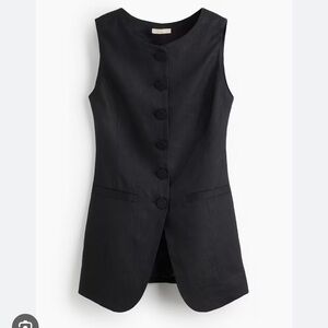 H&M black linen vest waistcoat